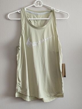 Nike Women's Pale Green Athletic Tank with Silver Swoosh